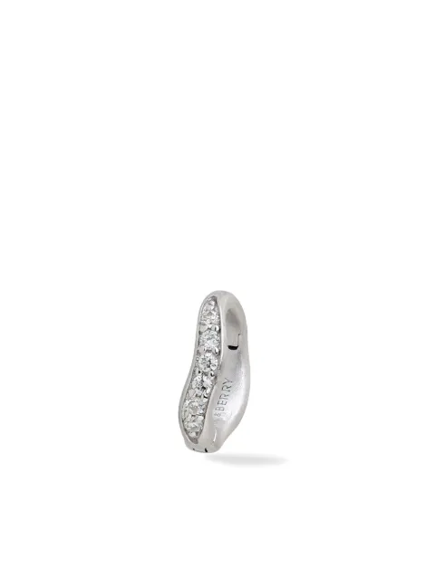 Lark & Berry 14k yellow gold small Dune diamond hoop earring