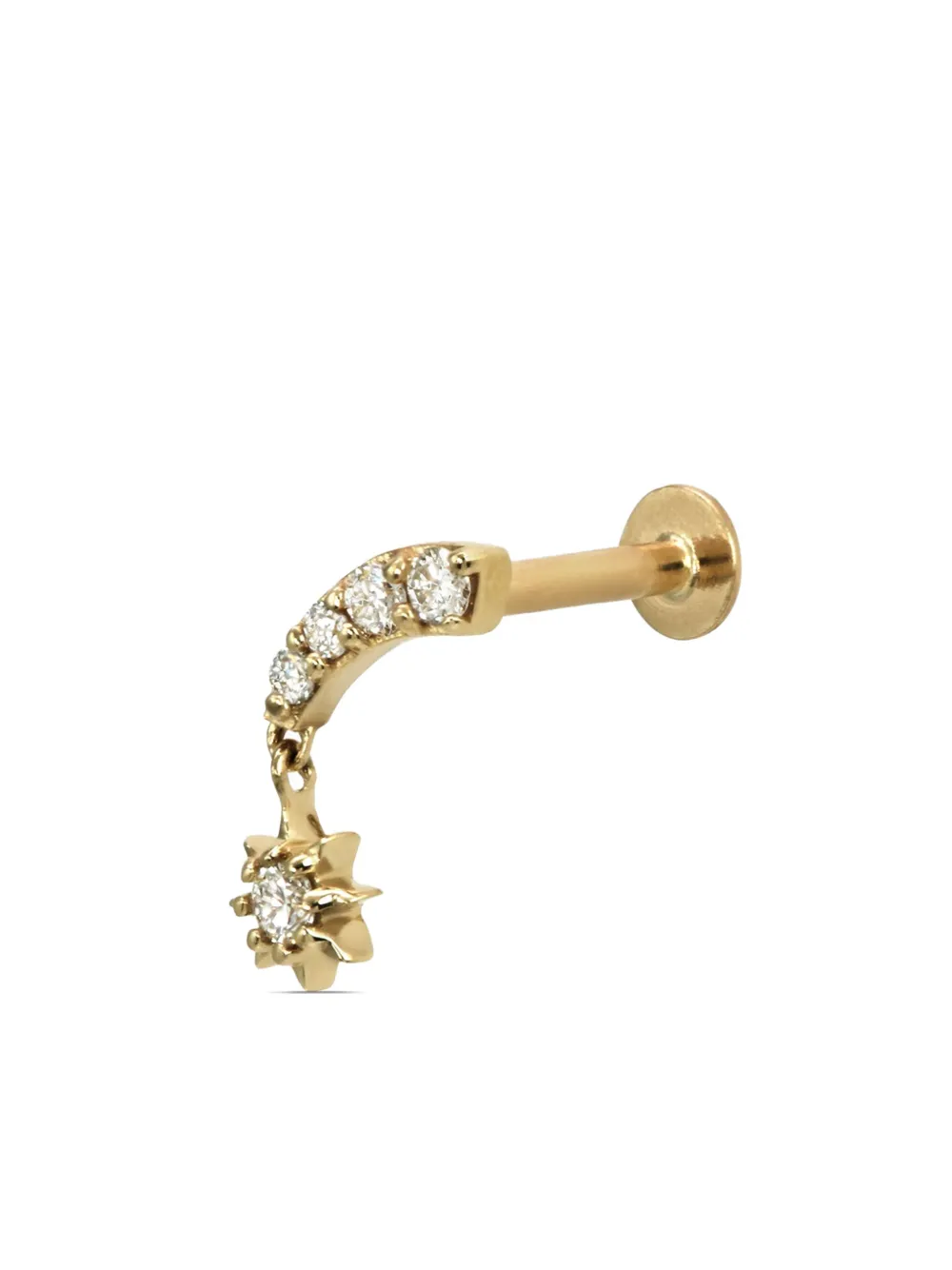 Lark & Berry 14kt geelgouden Starbust oorbel met diamant
