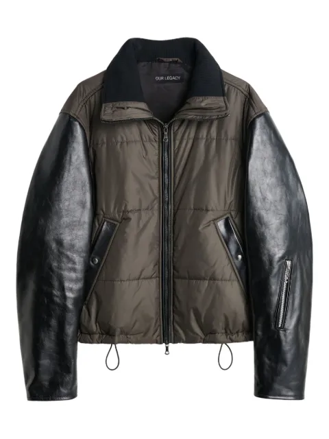 OUR LEGACY leather-sleeve quilted jacket