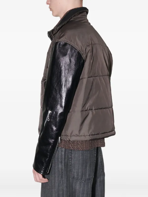 OUR LEGACY レザースリーブ ジャケット | グレー | FARFETCH JP