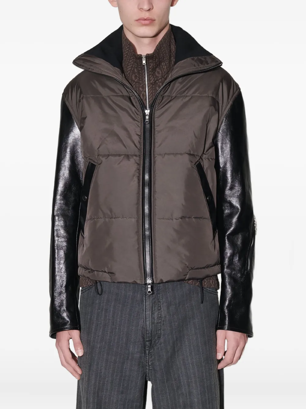 OUR LEGACY Gesteppte Jacke mit Lederärmeln | Kleidung | Image 4