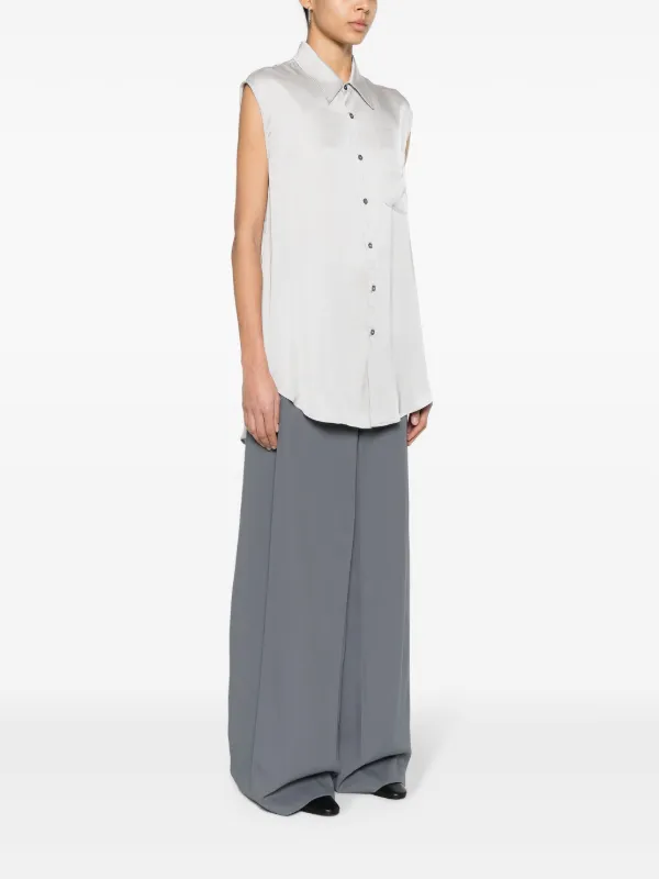 Tシャツ・カットソー MM6 MAISON MARGIELA SLEEVELESS DRESS IN CREPE ENVERS SATIN Neon-Green-Western-Sleeveless-