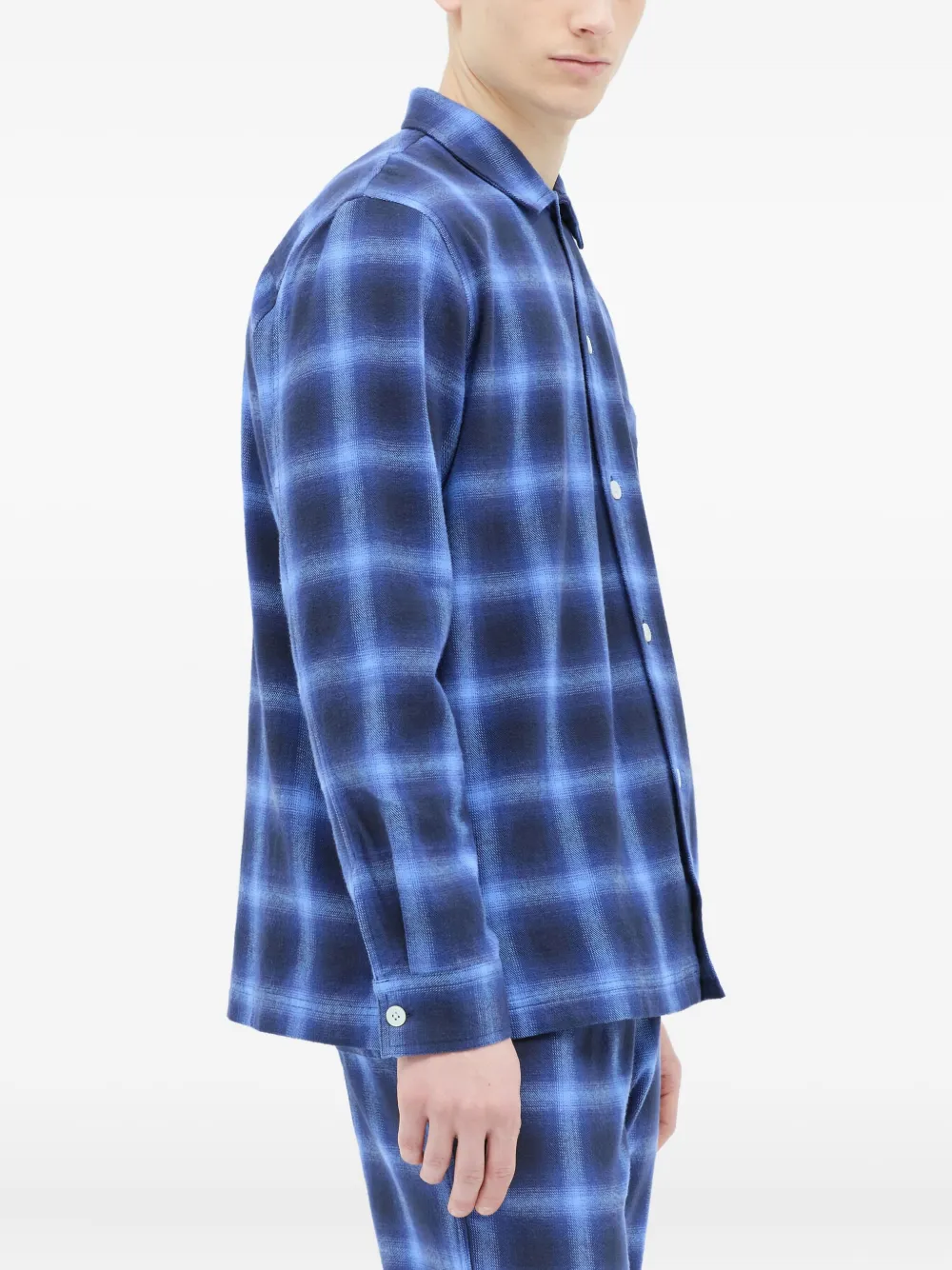TEKLA checked shirt Blauw