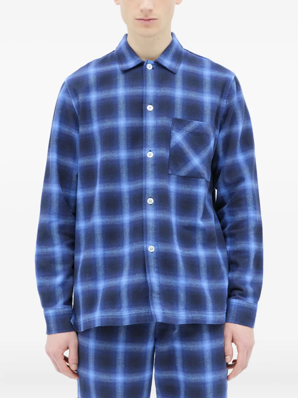 TEKLA checked shirt Blauw