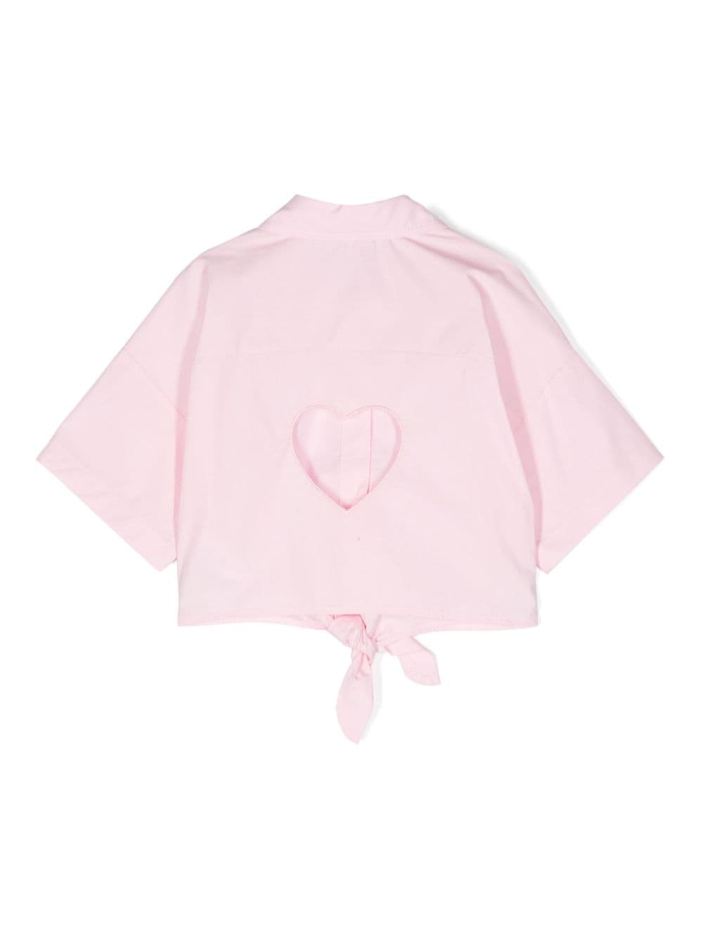 Miss Grant Kids Popeline shirt met uitgesneden detail - Roze