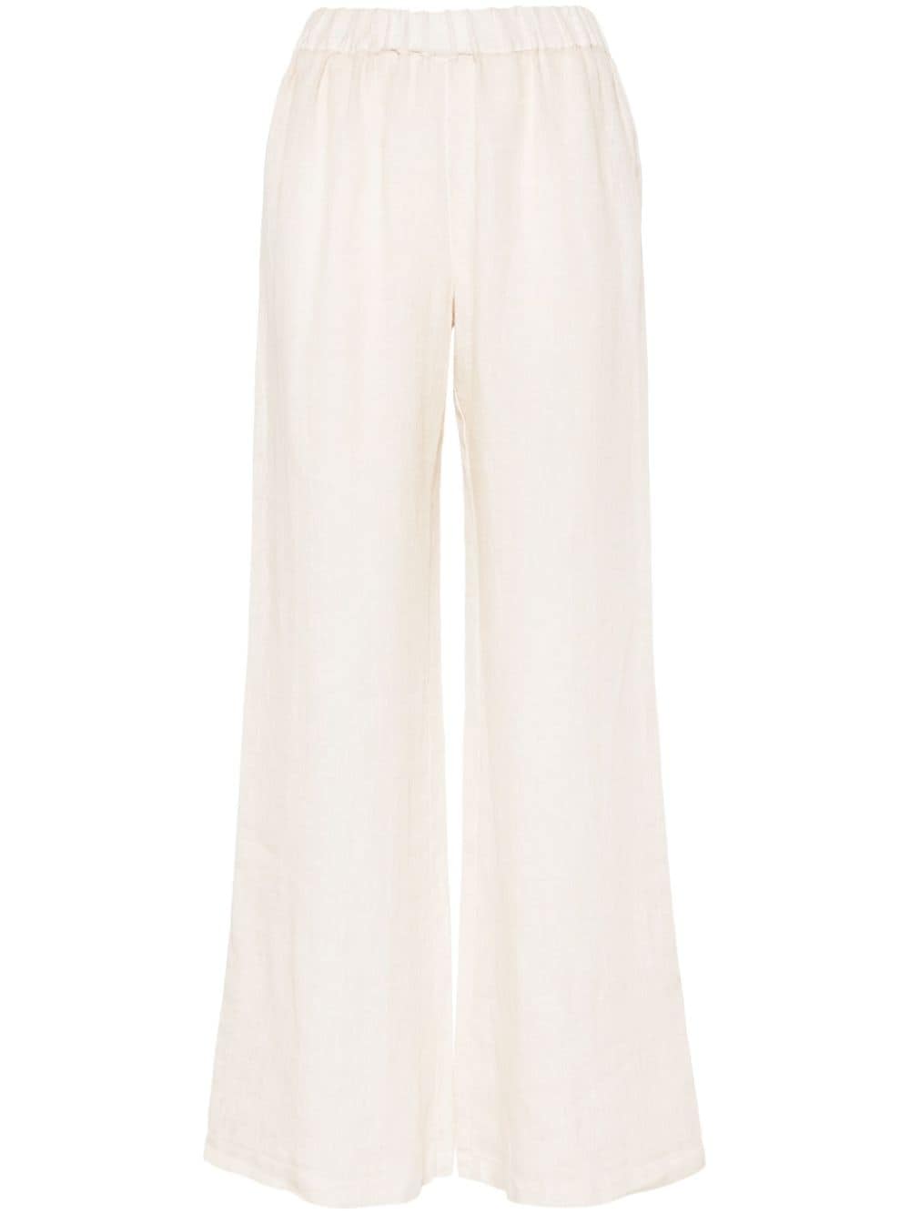 straight linen trousers