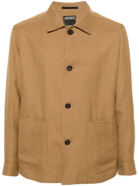 Zegna linen blend shirt jacket