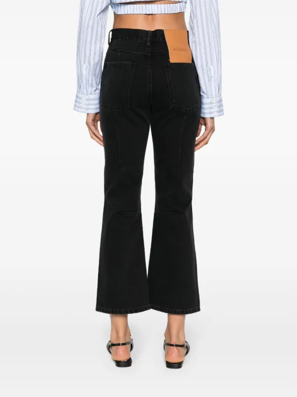 Jacquemus Le de Nimes Court high rise Flared Jeans Black FARFETCH BE