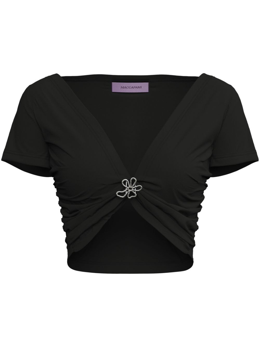 Angela gathered-detail cropped top