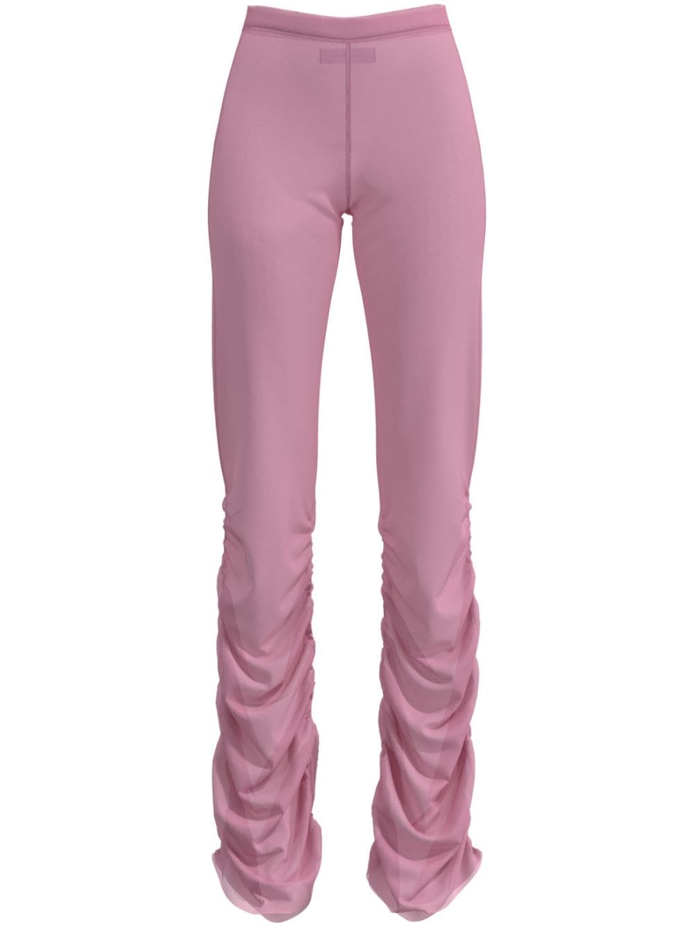 Margherita Maccapani Ruched Crepe Slim-fit Trousers In Pink
