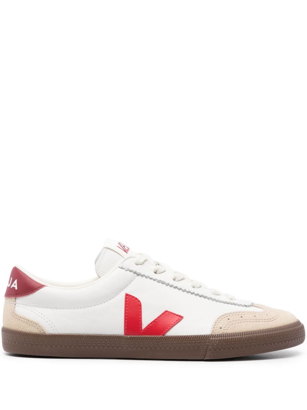 Shop Veja Volley O. T. Leather Sneakers In Neutrals