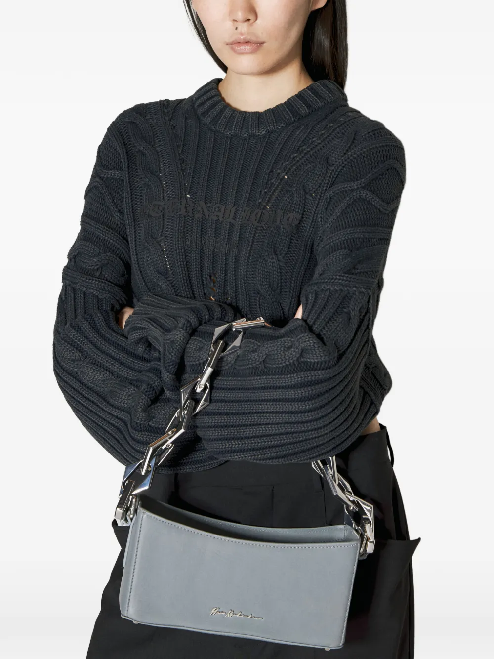 Han Kjøbenhavn Borsa a spalla con catena - Grigio