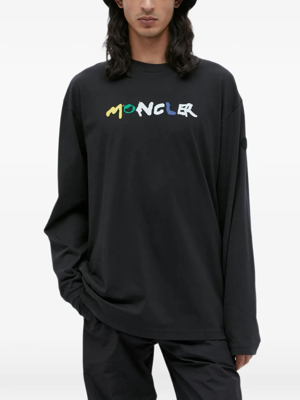 Moncler Vissershoed met logo-reliëf Zwart