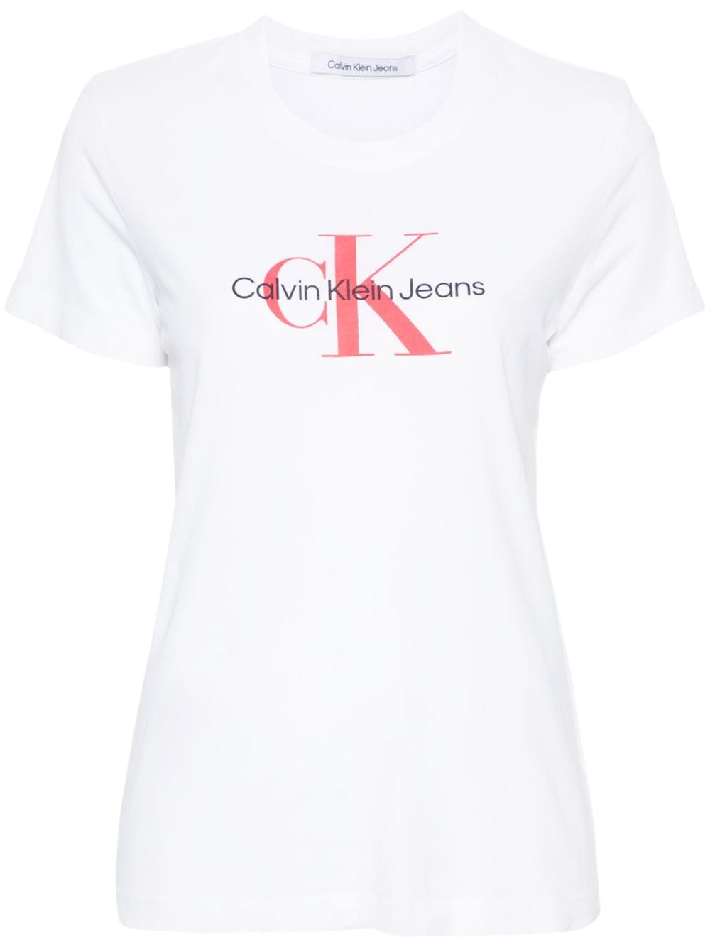 Calvin Klein Logo-print Cotton T-shirt In Weiss