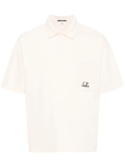C.P. Company embroidered-logo cotton polo shirt
