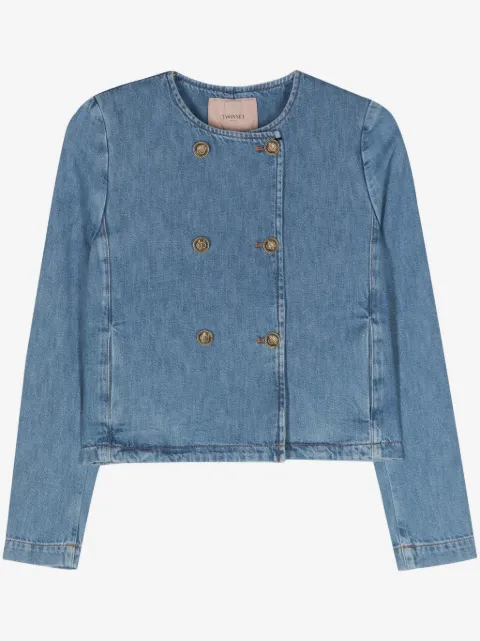 TWINSET veste en jean à boutonnière croisée