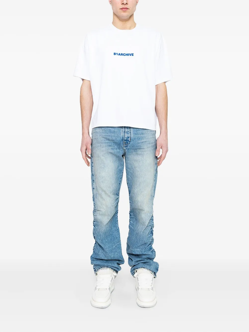 B1ARCHIVE Katoenen T-shirt met ronde hals - Wit