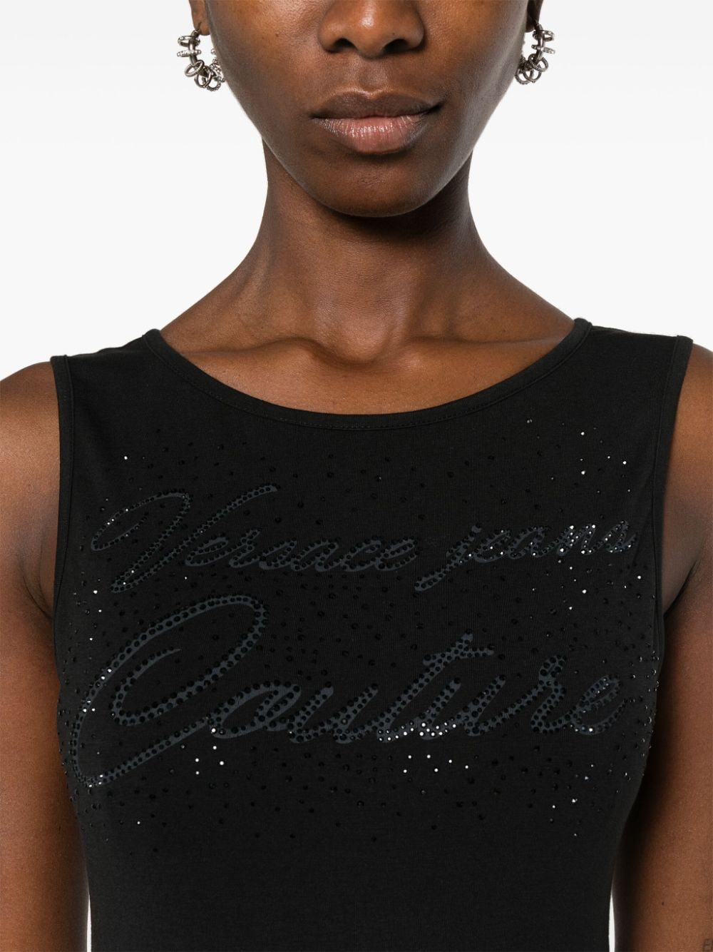 Versace Jeans Couture Mouwloze body verfraaid met kristallen Zwart