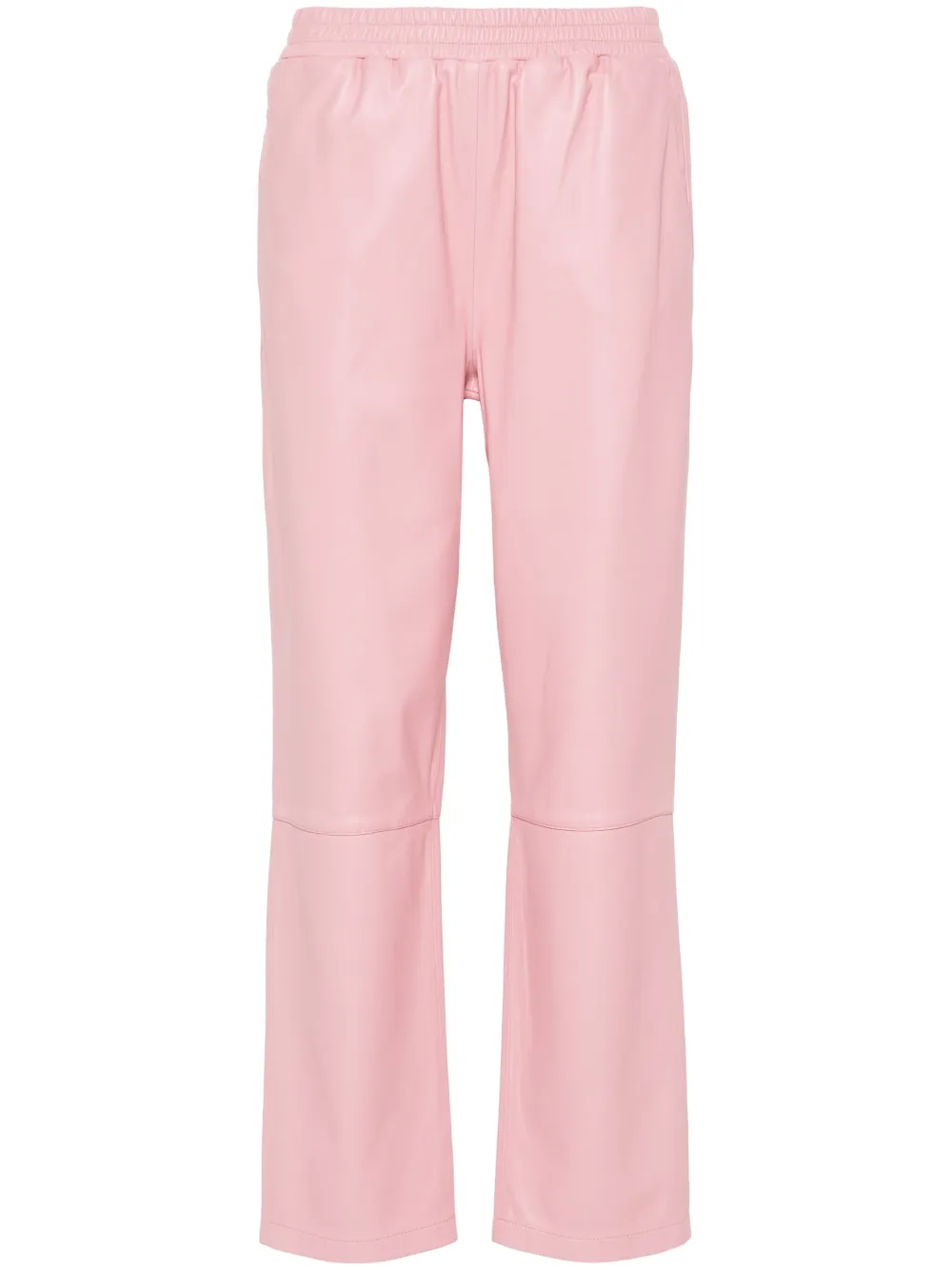Arma Tapered Leather Trousers In Pink