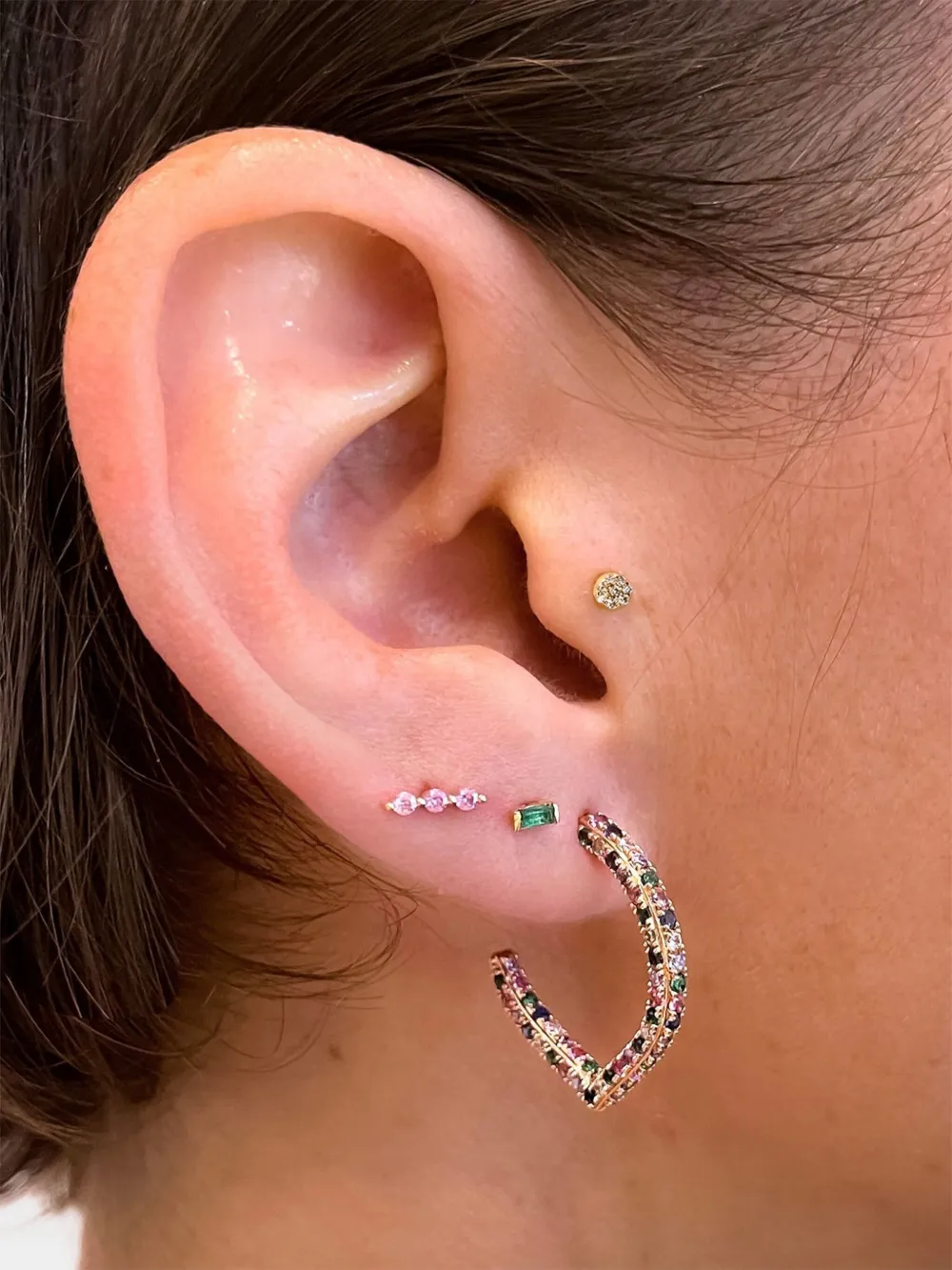14kt White Gold Omnis Sapphire Earring