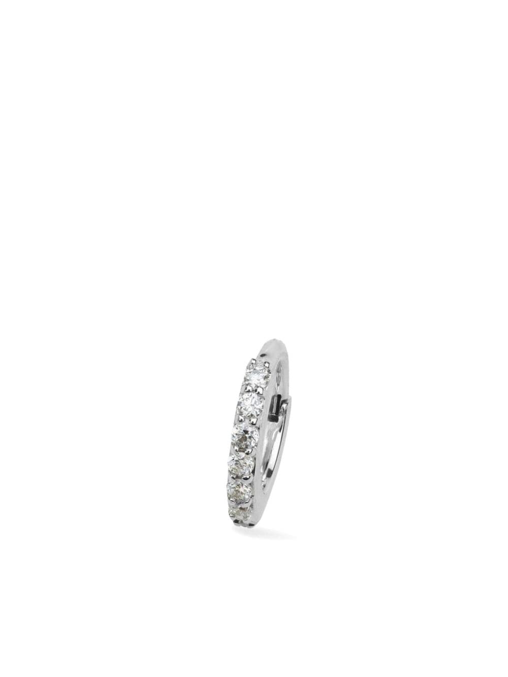 Lark & Berry 14kt white gold Modernist diamond hoop earring - Silber