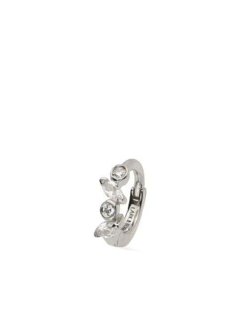 Lark & Berry 14kt white gold small Veto diamond and sapphire hoop earring