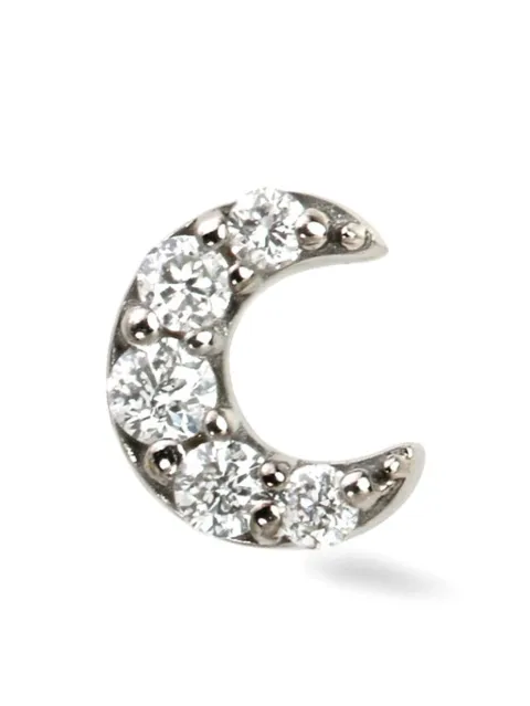Lark & Berry arete Moon mini en oro blanco de 14kt con diamante