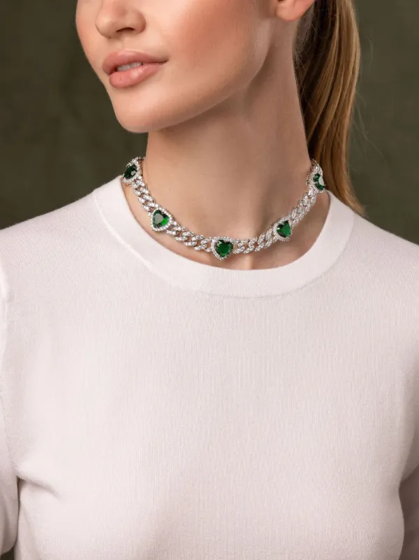 Nialaya Jewelry crystal-embellished choker-chain Necklace | Silver