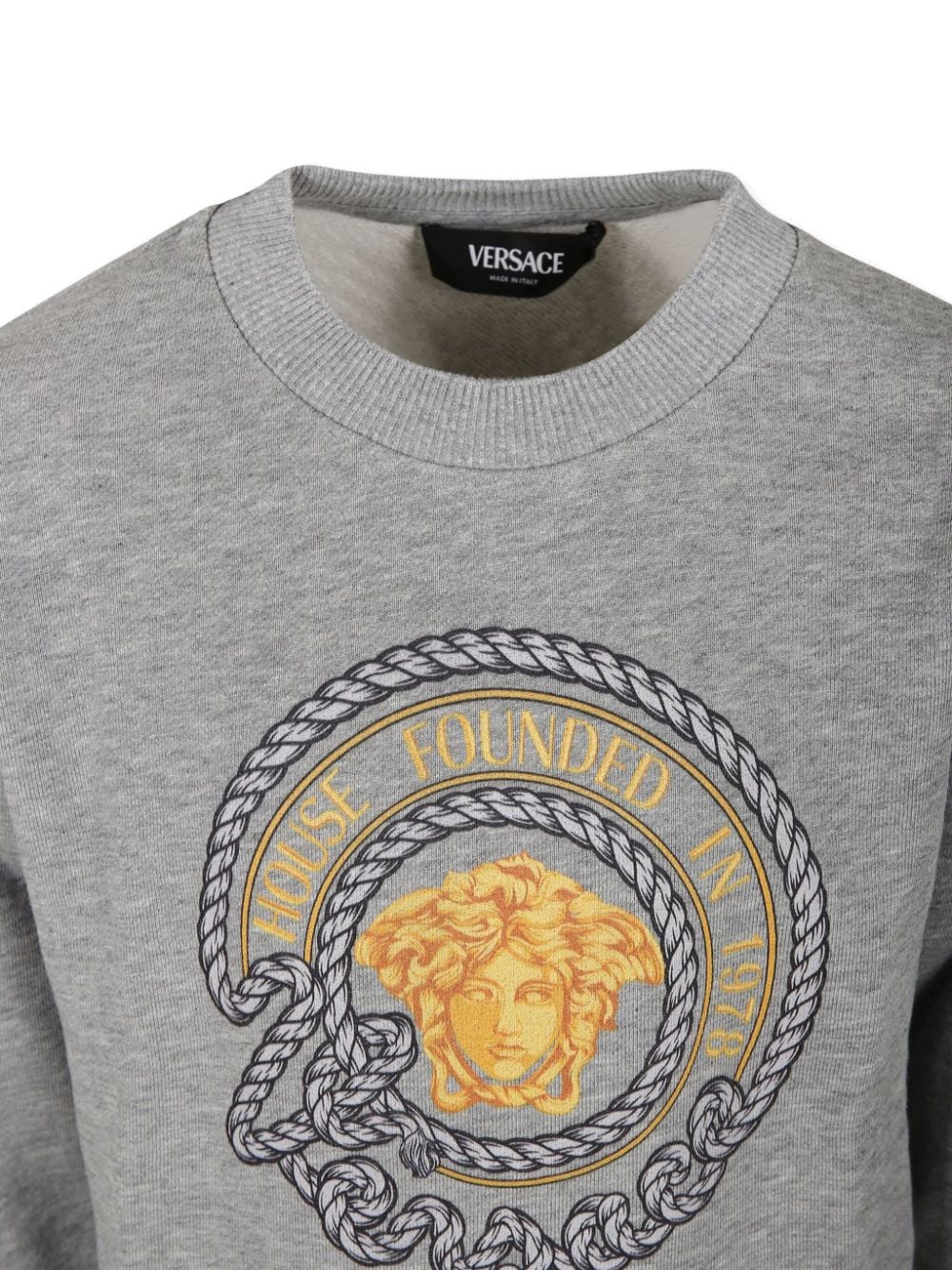 Shop Versace Medusa-head Cotton Sweatshirt In Grey