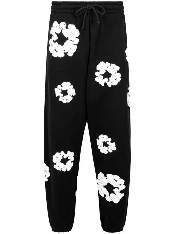 Denim Tears リースプリント トラックパンツ | ブラック