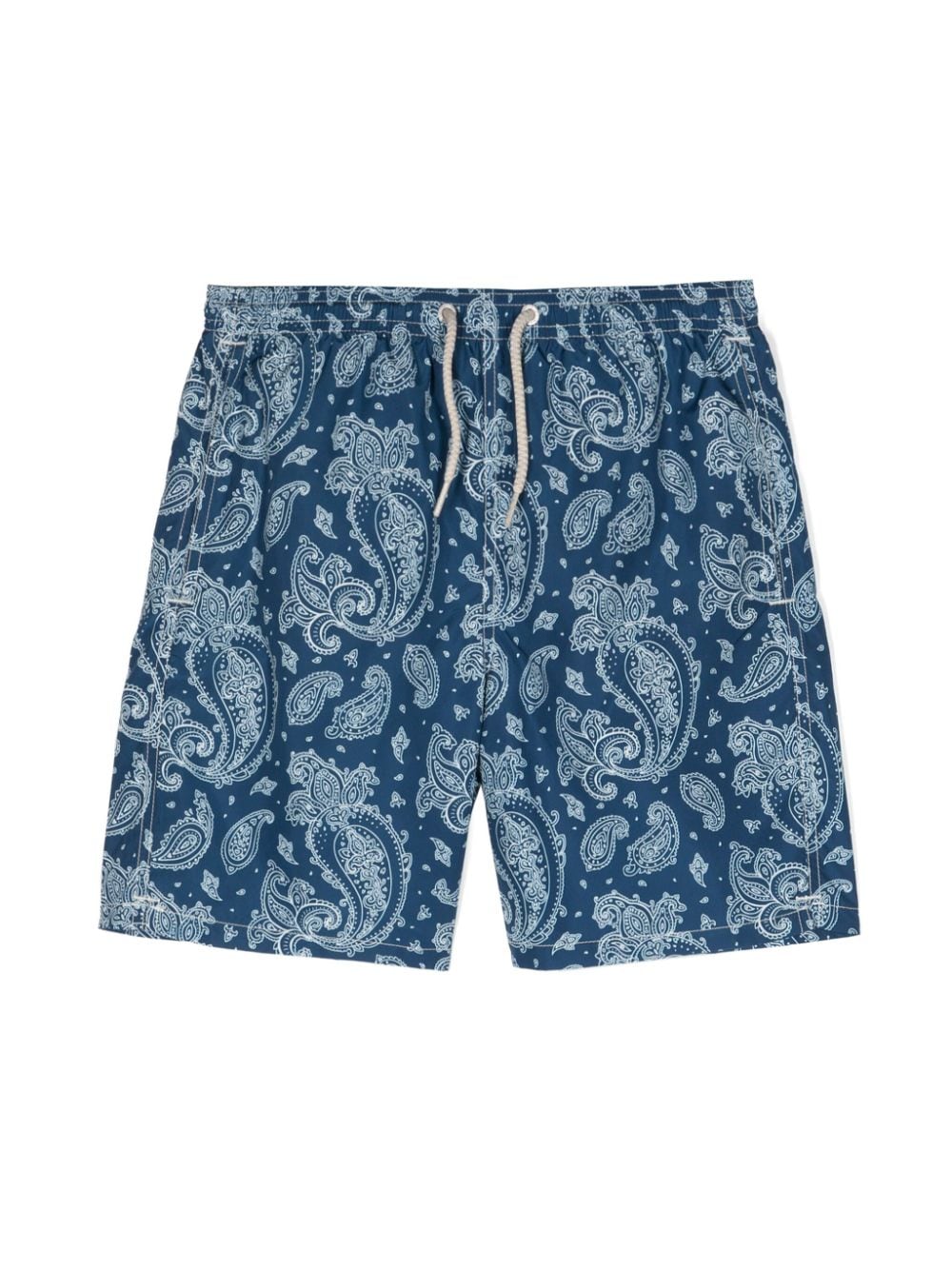 Mc2 Saint Barth Kids' Bandana-print Swim Shorts In Blue