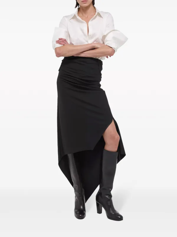navy blue dress for baby girl Helmut Lang Asymmetrical Shirt Dress in Black main image 1