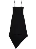Helmut Lang asymmetric virgin wool midi dress - Black