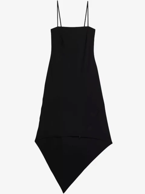 Helmut Lang asymmetric virgin wool midi dress