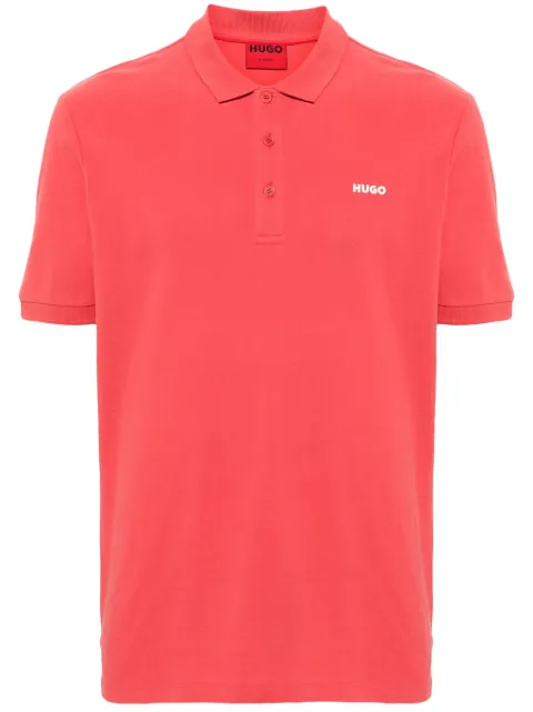 HUGO logo-appliqué cotton polo shirt