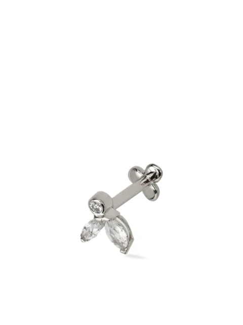 Lark & Berry 14kt white gold Veto diamond and sapphire earring