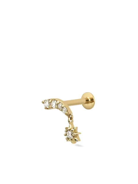 Lark & Berry arete Starburst en oro amarillo de 14kt con diamante