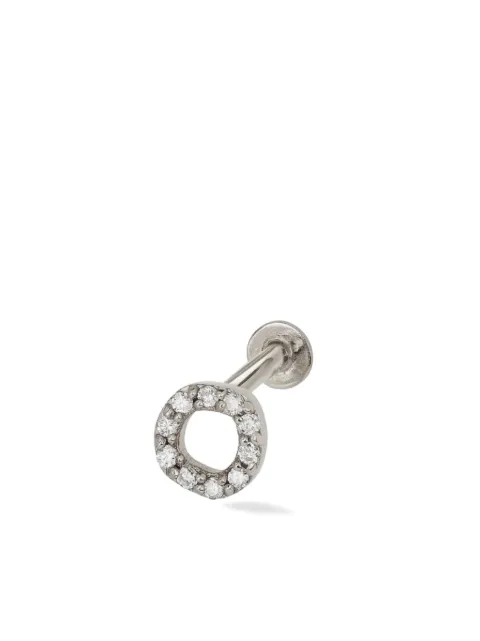 Lark & Berry arete Halo en oro blanco de 14kt con diamante