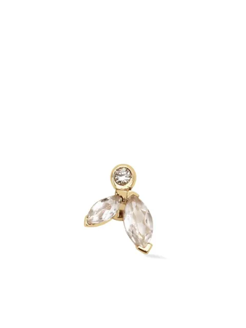 Lark & Berry anillo Veto en oro amarillo de 14kt con diamante y zafiro