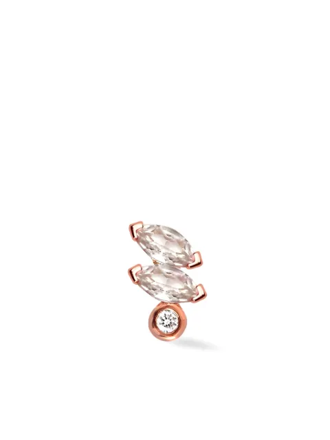 Lark & Berry 14kt rose gold Veto diamond and sapphire earring