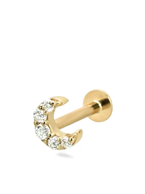 Lark & Berry aretes Moon mini en oro amarillo de 14kt con diamante