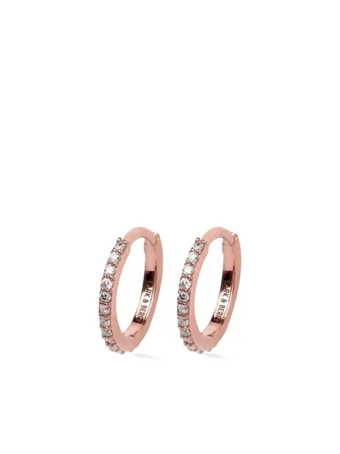 Lark & Berry 14kt rose gold Modernist diamond hoop earrings