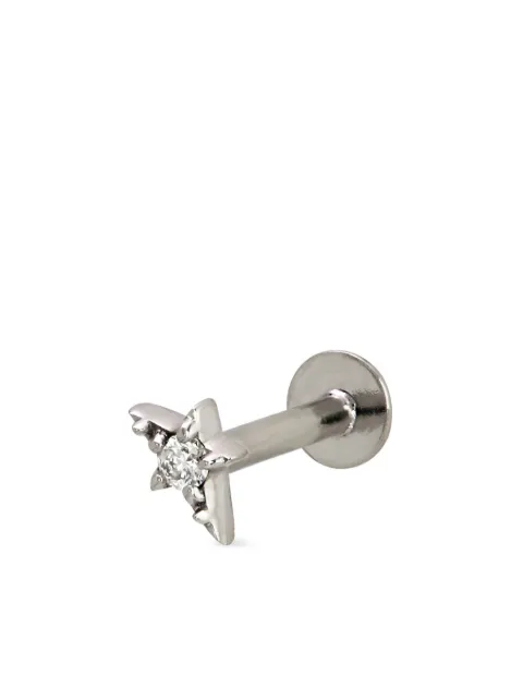 Lark & Berry arete Shooting Star en oro blanco 14kt con diamante