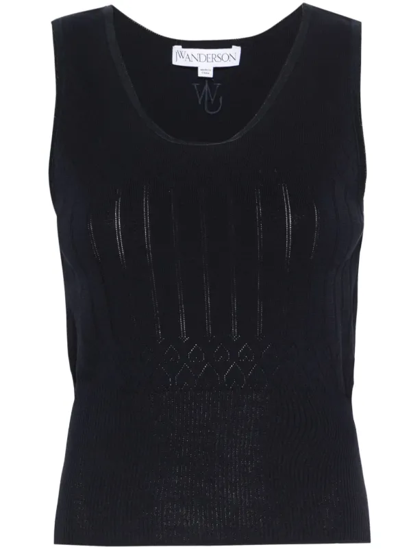 JW Anderson Sleeveless Pointelle-knit Top in Blue