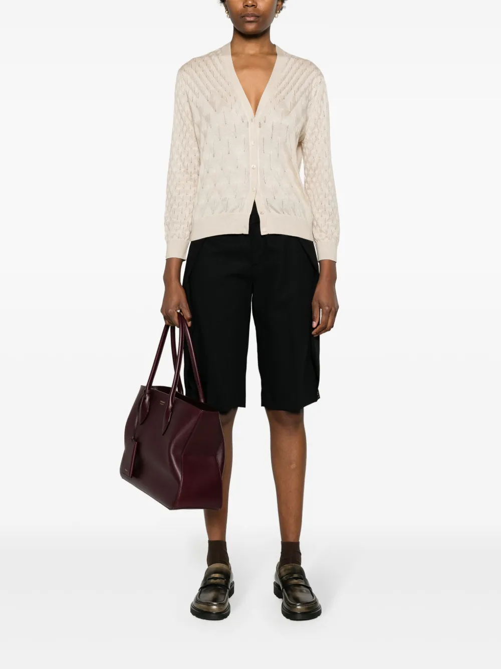 Loro Piana Fijngebreid vest - Beige