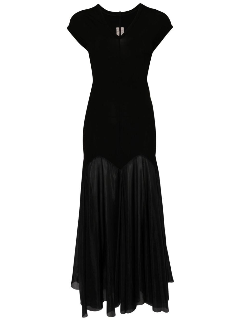 Shop Rick Owens Divine Panelled Godet Dress In Black