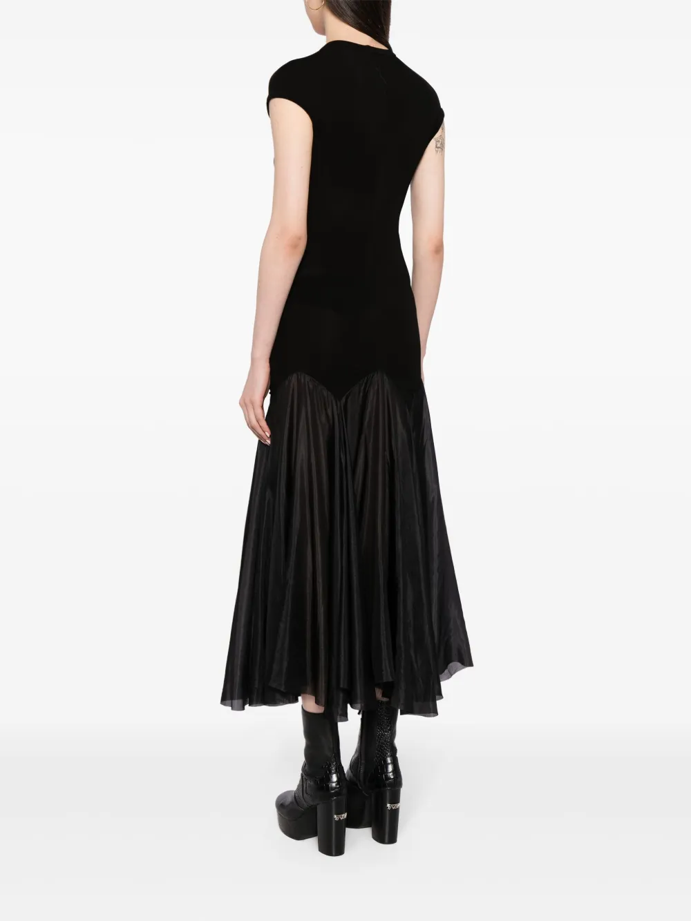 Shop Rick Owens Divine Panelled Godet Dress In Black