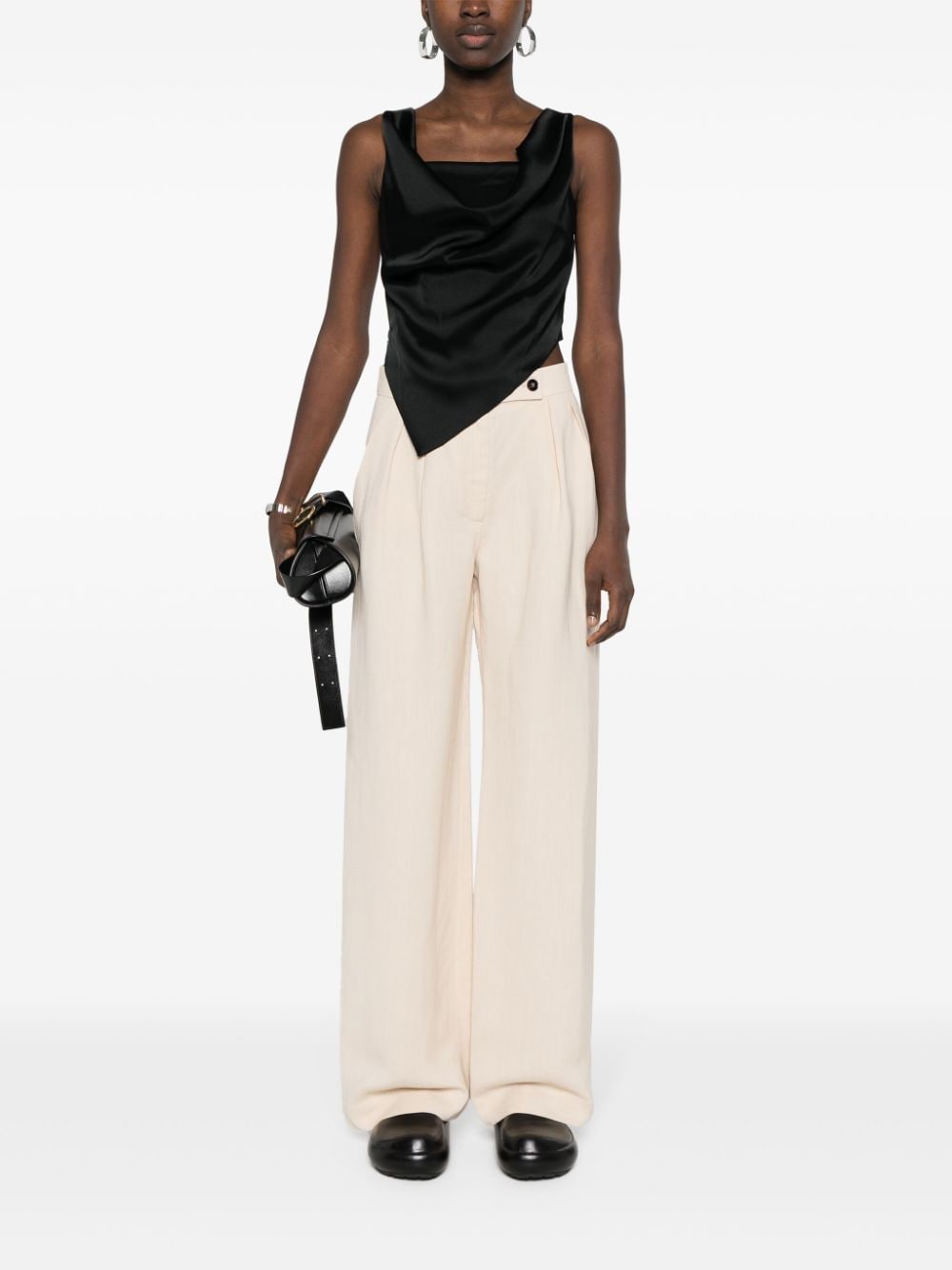 Shop Antonelli Tailored Wide-leg Trousers In 中性色