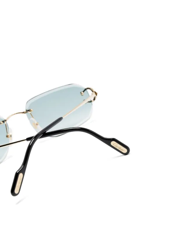 Cartier Eyewear リムレス スクエアサングラス | ゴールドトーン