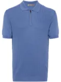 Corneliani patterned-jacquard polo shirt - Blue